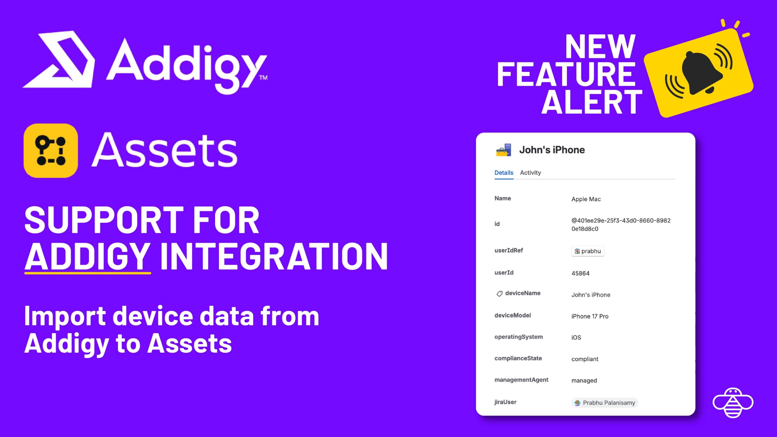 Importing Apple Device data from Addigy to Assets