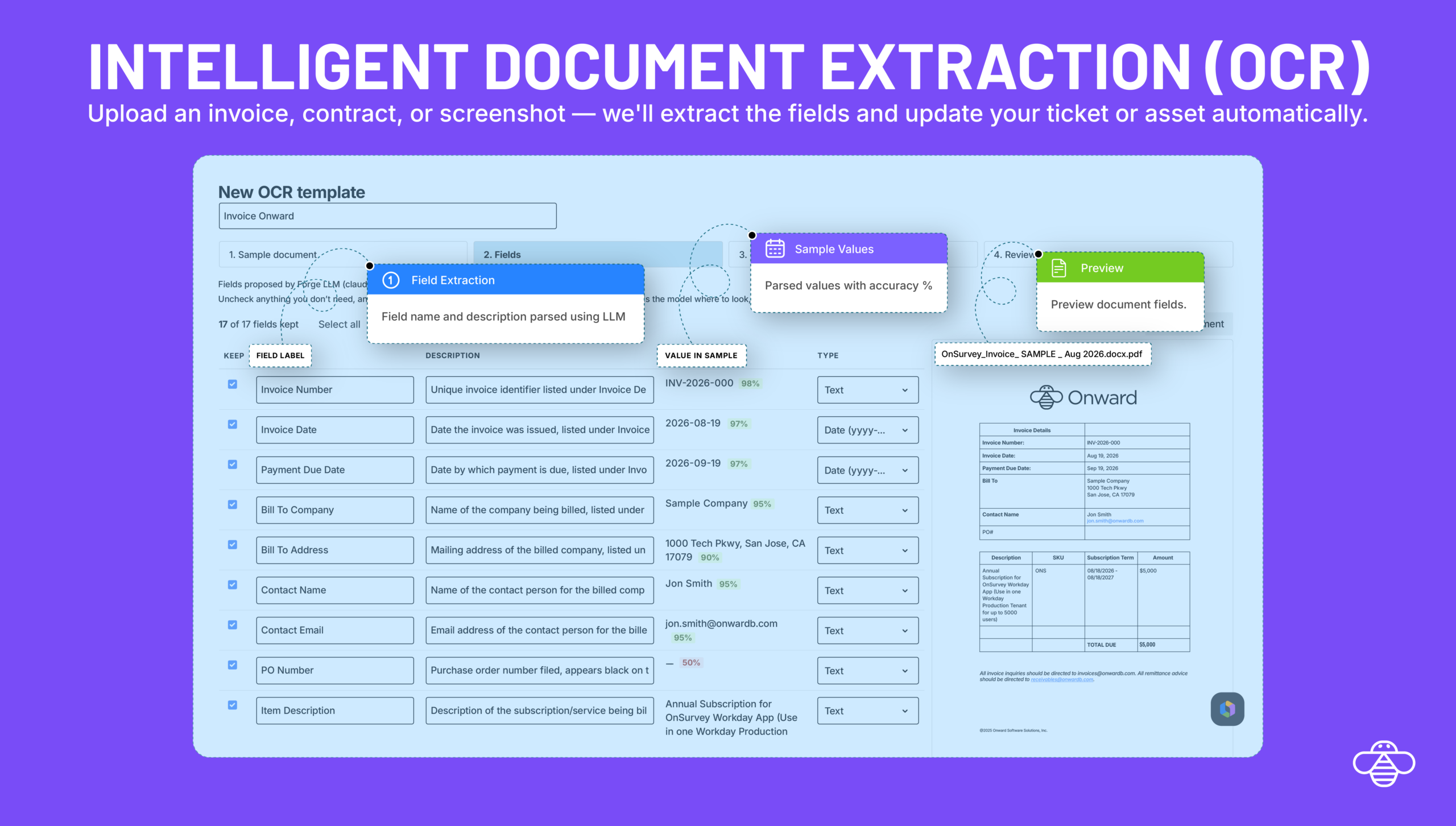 Intelligent Document Extraction (OCR) — OnLink AI for Atlassian Service Collection