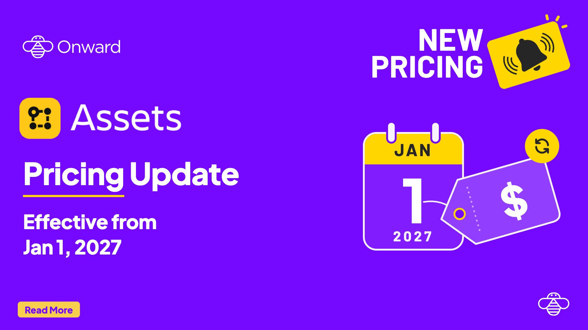 Onward Apps pricing update, effective January 1, 2027
